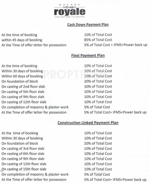 Images for Payment Plan of Galaxy Royale Payment Plan