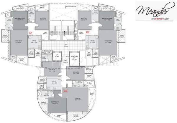  meander Single Tower Cluster Plan