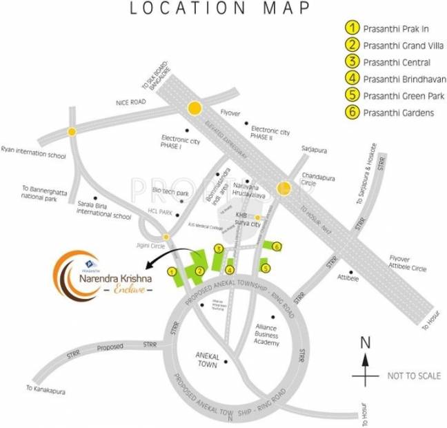 Prasanthi Group Narendra Krishna Enclave Location Plan