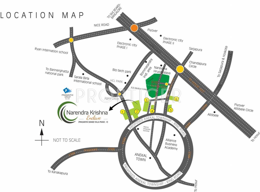 Prasanthi Group Narendra Krishna Enclave Location Plan