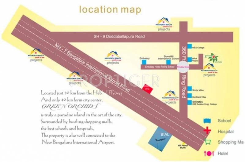 Maxworth Realty Green Orchid Location Plan