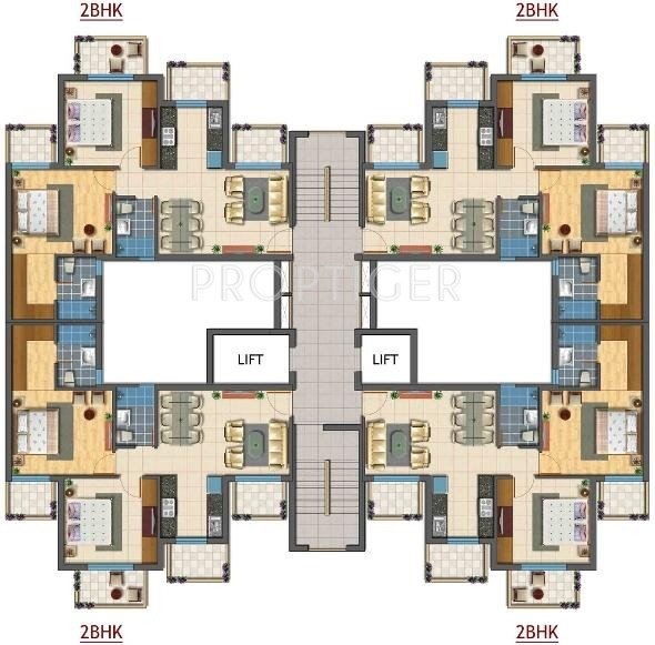  casa romana Tower H Cluster Plan