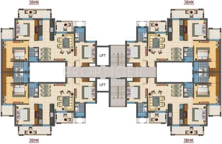  casa romana Tower K Cluster Plan