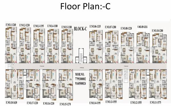  green-valley Block C Cluster Plan for typical Floor