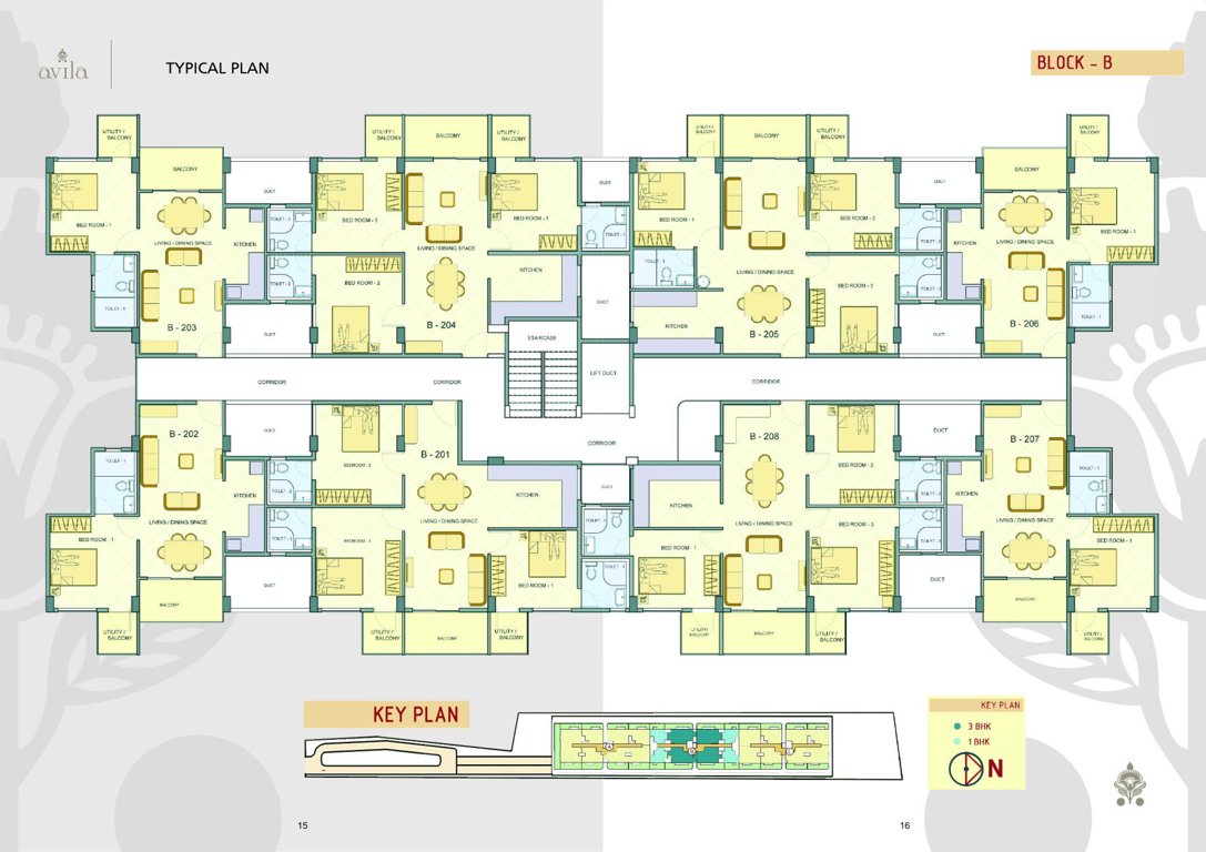  avila Tower B Typical Cluster Plan