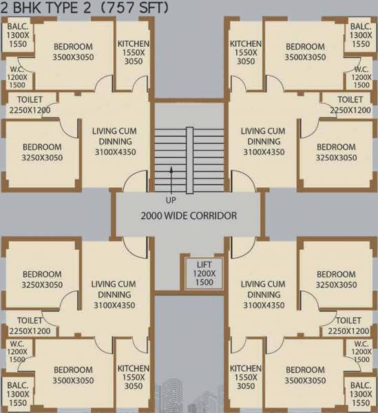  my-town-apartments Tower 2 Cluster Plan