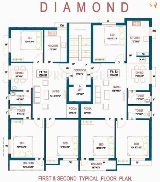 Right Angle Properties Four Stone Diamond Cluster Plan