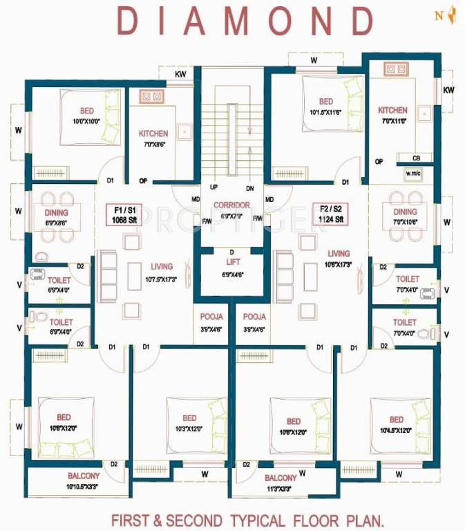 Right Angle Properties Four Stone Diamond Cluster Plan