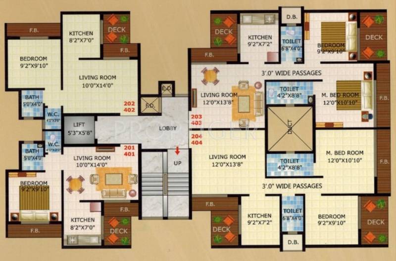  krishna-apartment Single Tower Cluster Plan