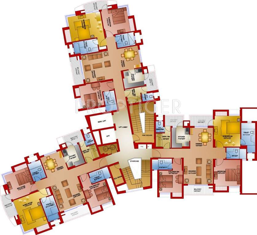 privilege phase 1 Images for Cluster Plan of Parsvnath Privilege