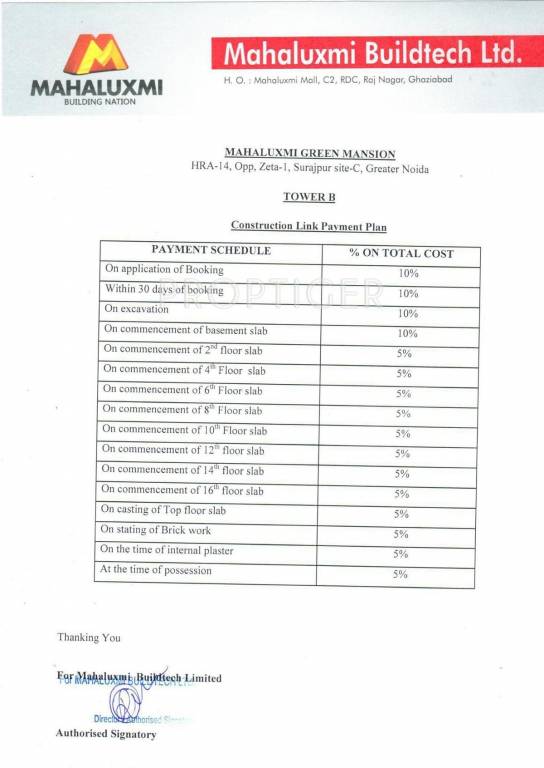 Images for Payment Plan of Migsun Green Mansion Payment Plan