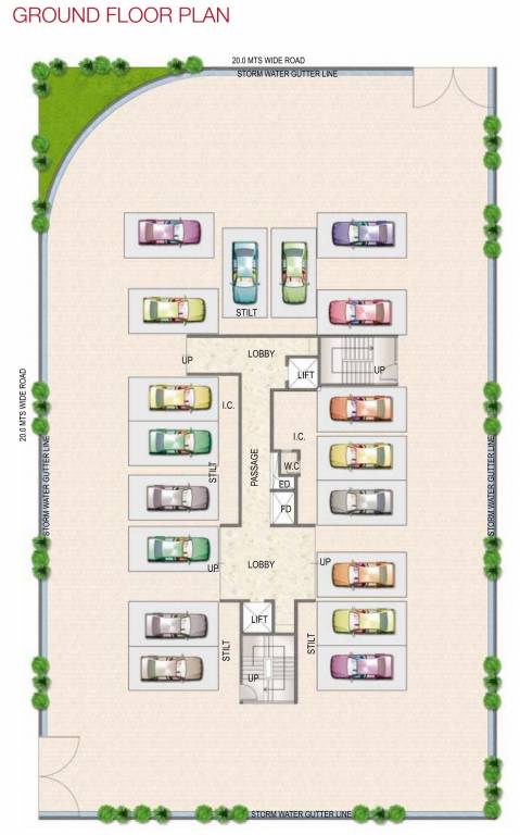  oak residency Oak Residency Cluster Plan for ground Floor
