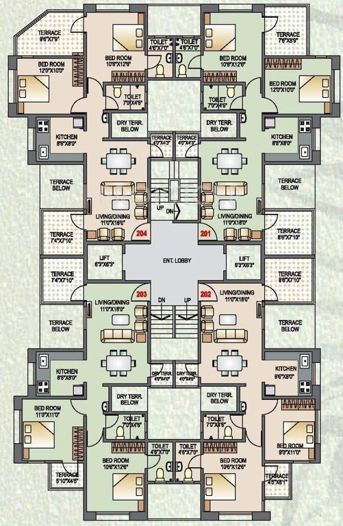  mokate towers Single Tower Cluster Plan