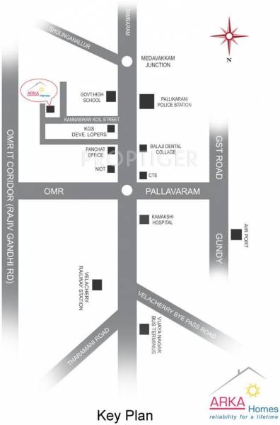 Arka Homes Thulasi Location Plan