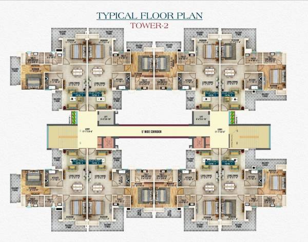  bliss-delight Tower A Cluster Plan