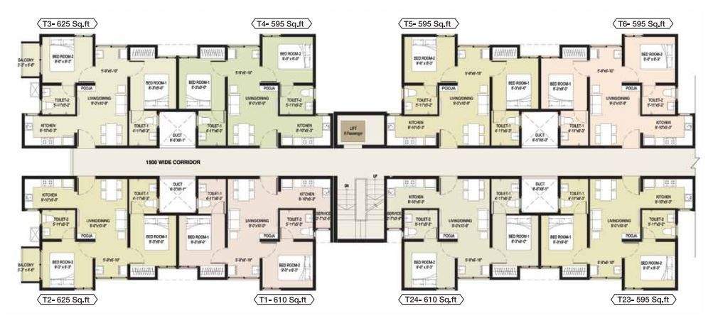  compact homes triveni Tower A Cluster Plan