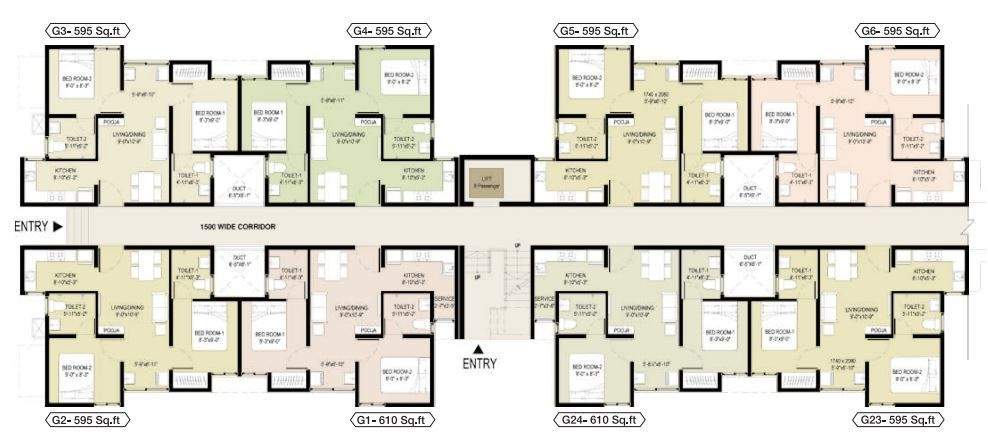  compact homes triveni Tower A Cluster Plan