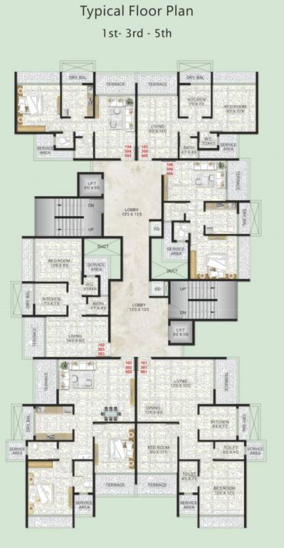  avenue Tower A Cluster Plan for 1st Floor