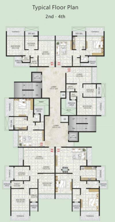  avenue Tower A Cluster Plan for 2nd Floor