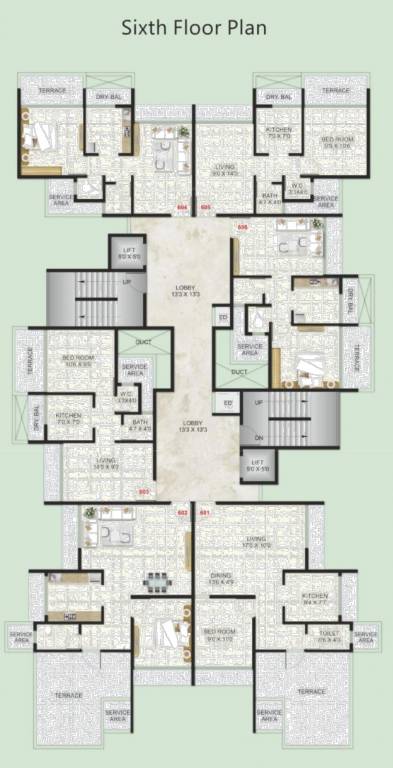  avenue Tower A Cluster Plan for 6th Floor