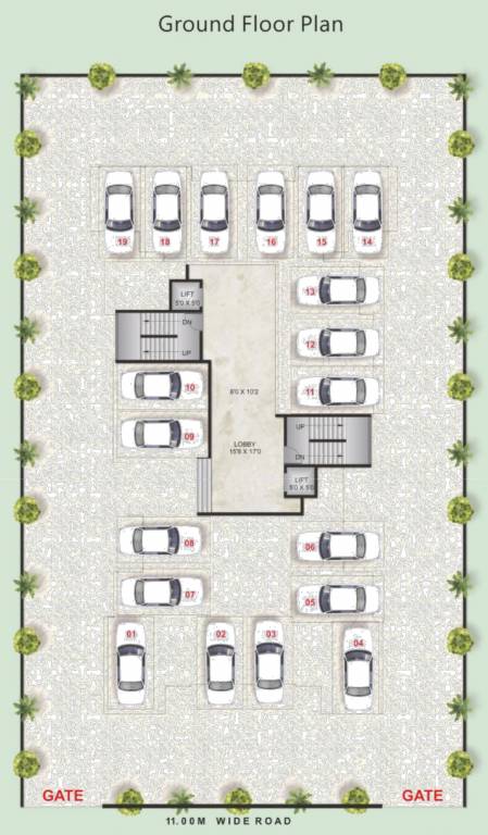  avenue Tower A Cluster Plan for ground Floor
