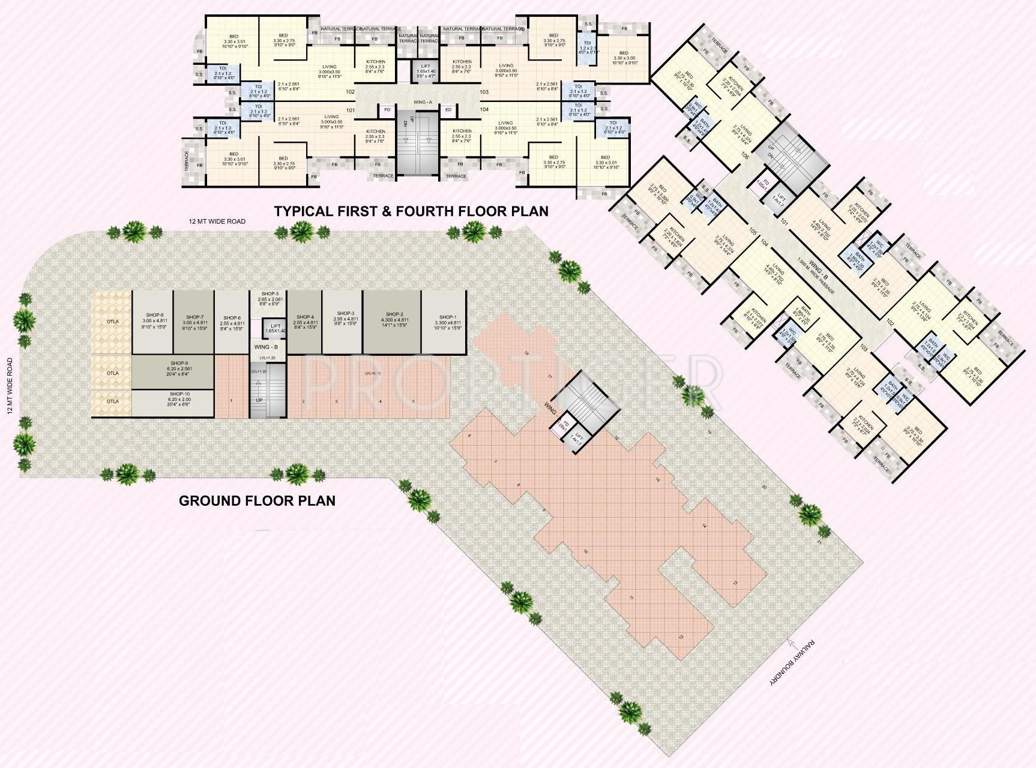  rose garden Images for Cluster Plan of K W Rose Garden