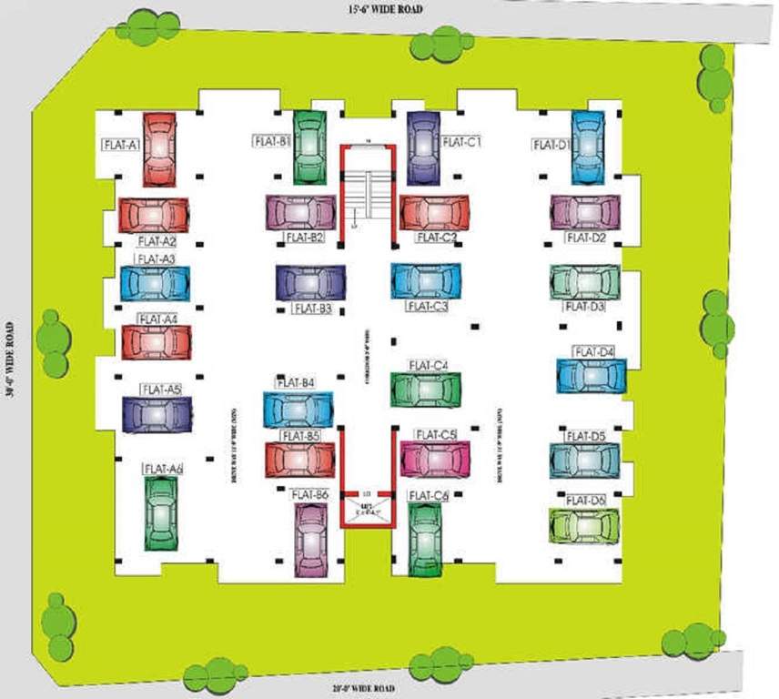 anandha apartments Anandha Apartments Cluster Plan for ground Floor