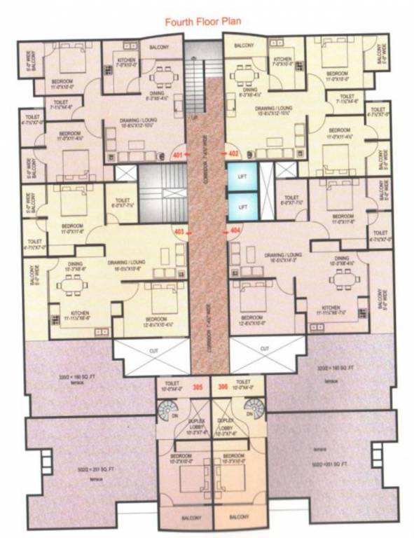 red Tower A Cluster Plan for 4th Floor