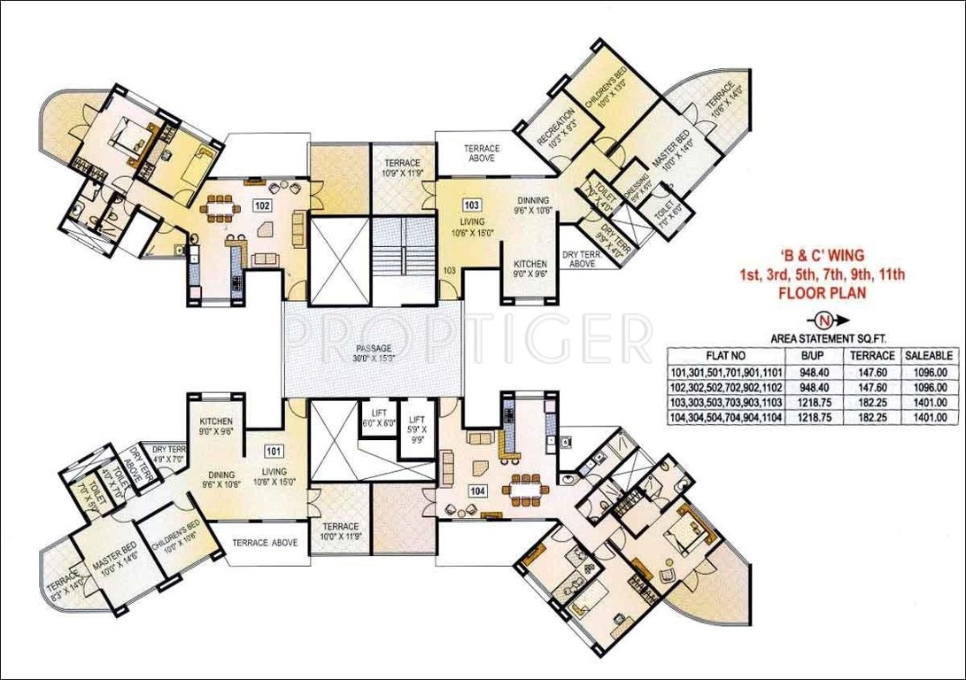 platinum towers Wing A Cluster Plan