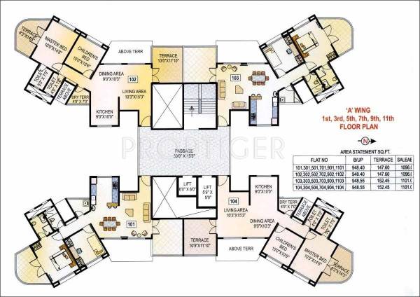 Wing B Cluster Plan platinum-towers Wing B Cluster Plan