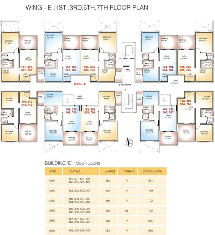  valley phase 2 E Cluster Plan from 1st, 3rd, 5th, 7th Floor