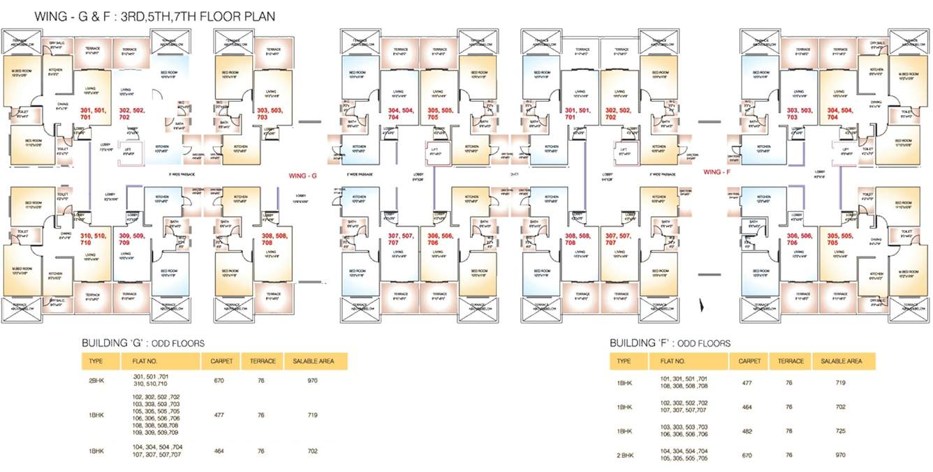  valley phase 2 F And G Cluster Plan from 3rd, 5th, 7th Floor