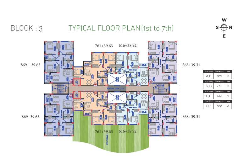  sabuj swapno Cluster Plan from Typical 1st to 7th Floor