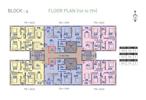  sabuj-swapno Cluster Plan from Typical 1st to 7th Floor