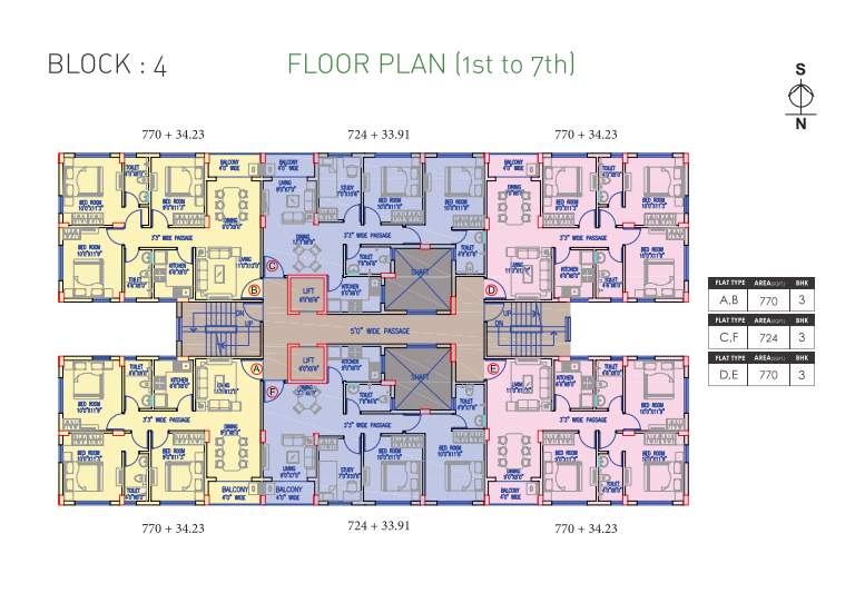  sabuj swapno Cluster Plan from Typical 1st to 7th Floor