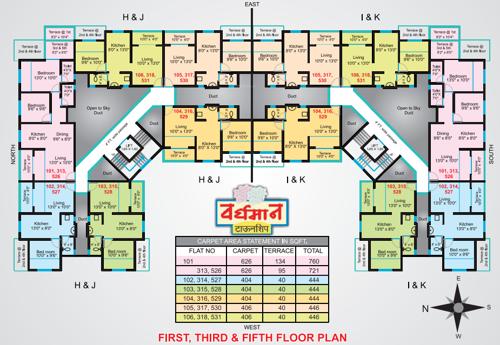 Tower A Cluster Plan from 1st to 5th Floor vardhaman-township Tower A Cluster Plan from 1st to 5th Floor