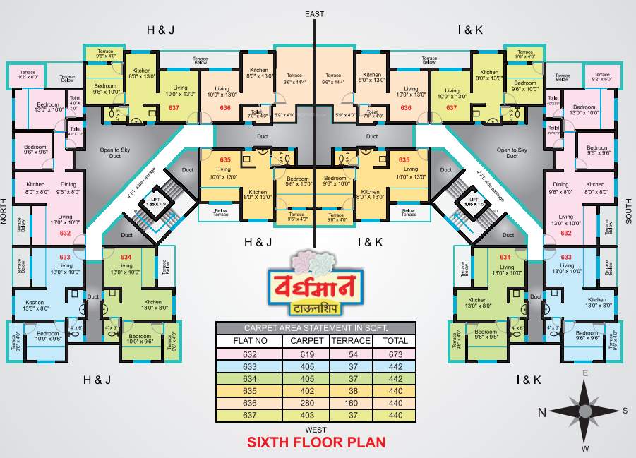  vardhaman township Tower C Cluster Plan for 6th Floor