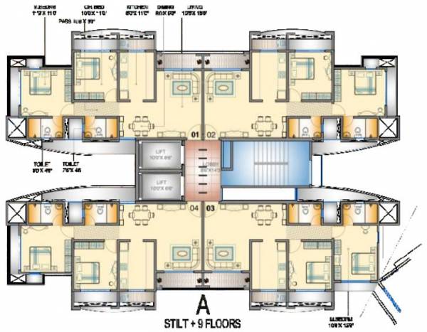 royale Tower A Typical Cluster Plan