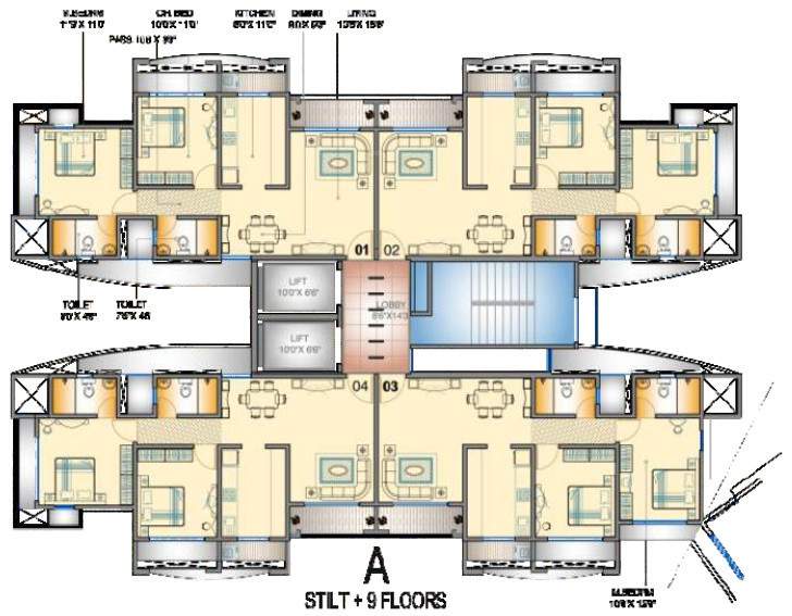  royale Tower A Typical Cluster Plan
