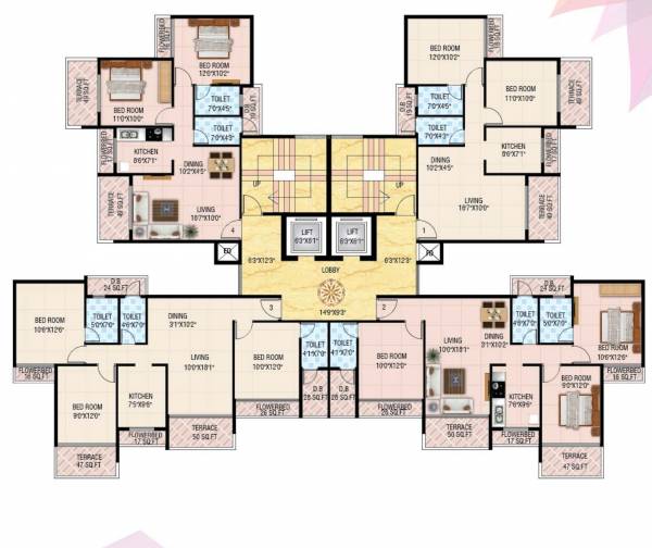 Tower A Cluster Plan from 2nd to 6th Floor sapphire Tower A Cluster Plan from 2nd to 6th Floor