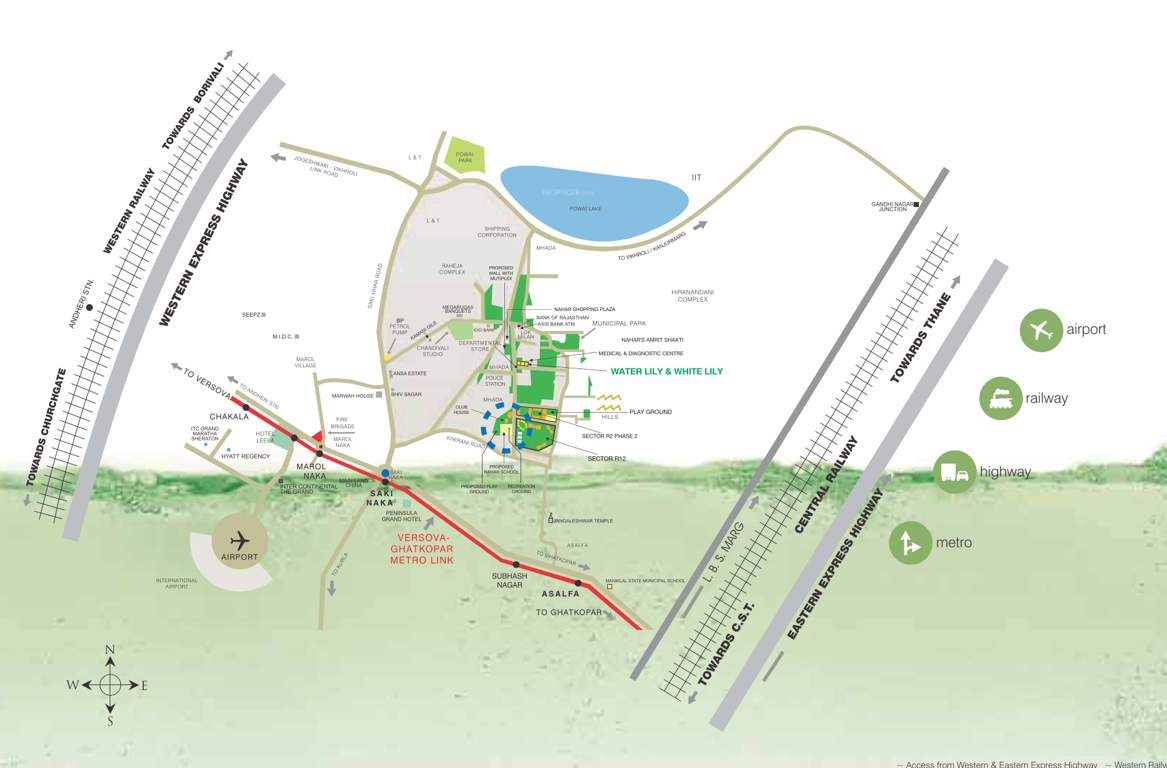 amrit shakti water lilly and white lilly Location Plan