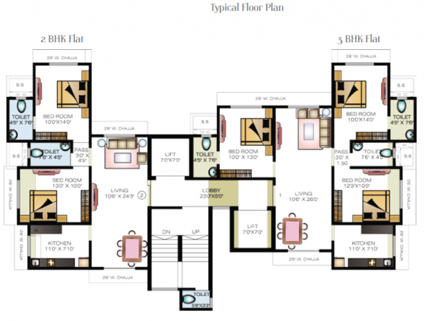  the-pinnacle Typical Floor Tower A Cluster Plan