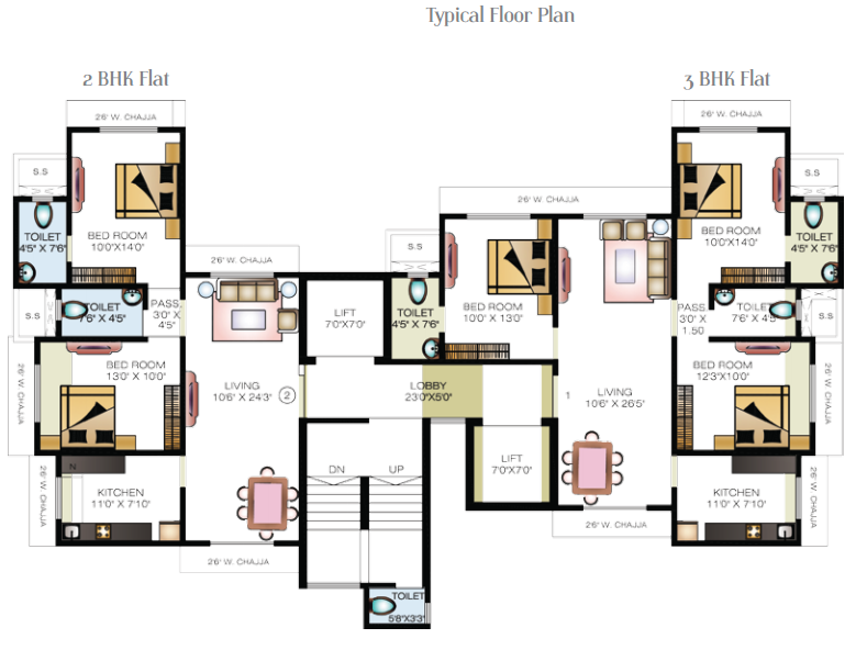  the pinnacle Typical Floor Tower A Cluster Plan