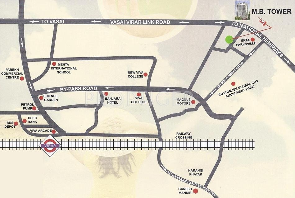 Morya Realtors M B Tower Location Plan