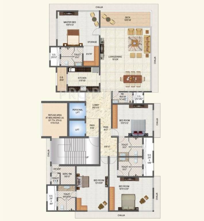  nandini Tower A Cluster Plan