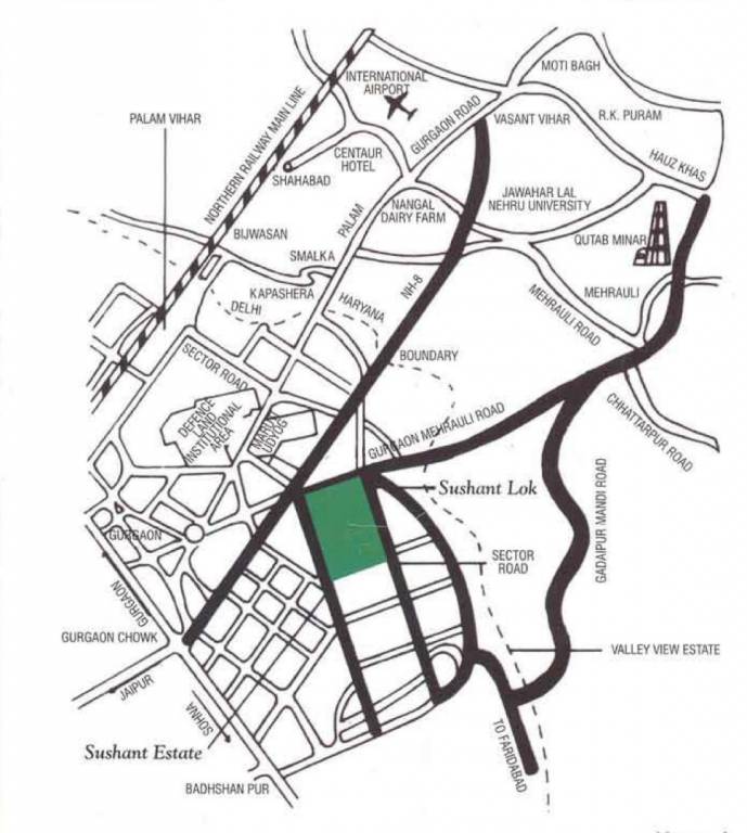 sushant lok 1 Location Plan