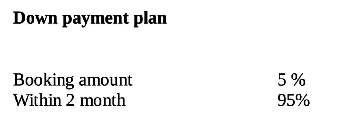 pink-town-house Construction Linked Payment (CLP) Payment Plan