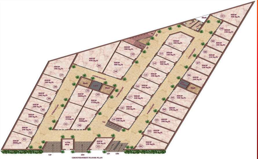  a square Tower A Cluster Plan For Ground Floor