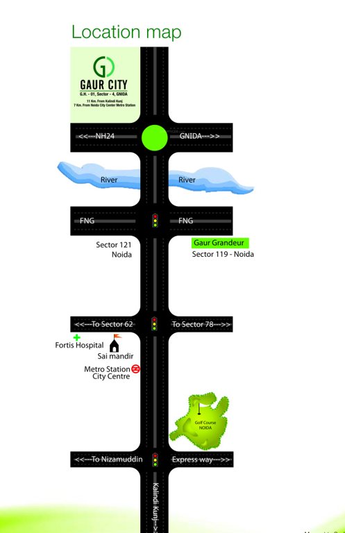 gaur city 4th avenue Location Plan