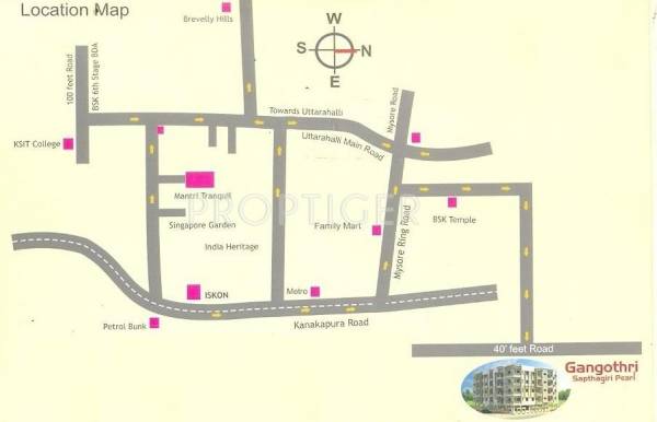 Location Plan VSM Constructions Gangothri Sapthagiri Pearl Location Plan